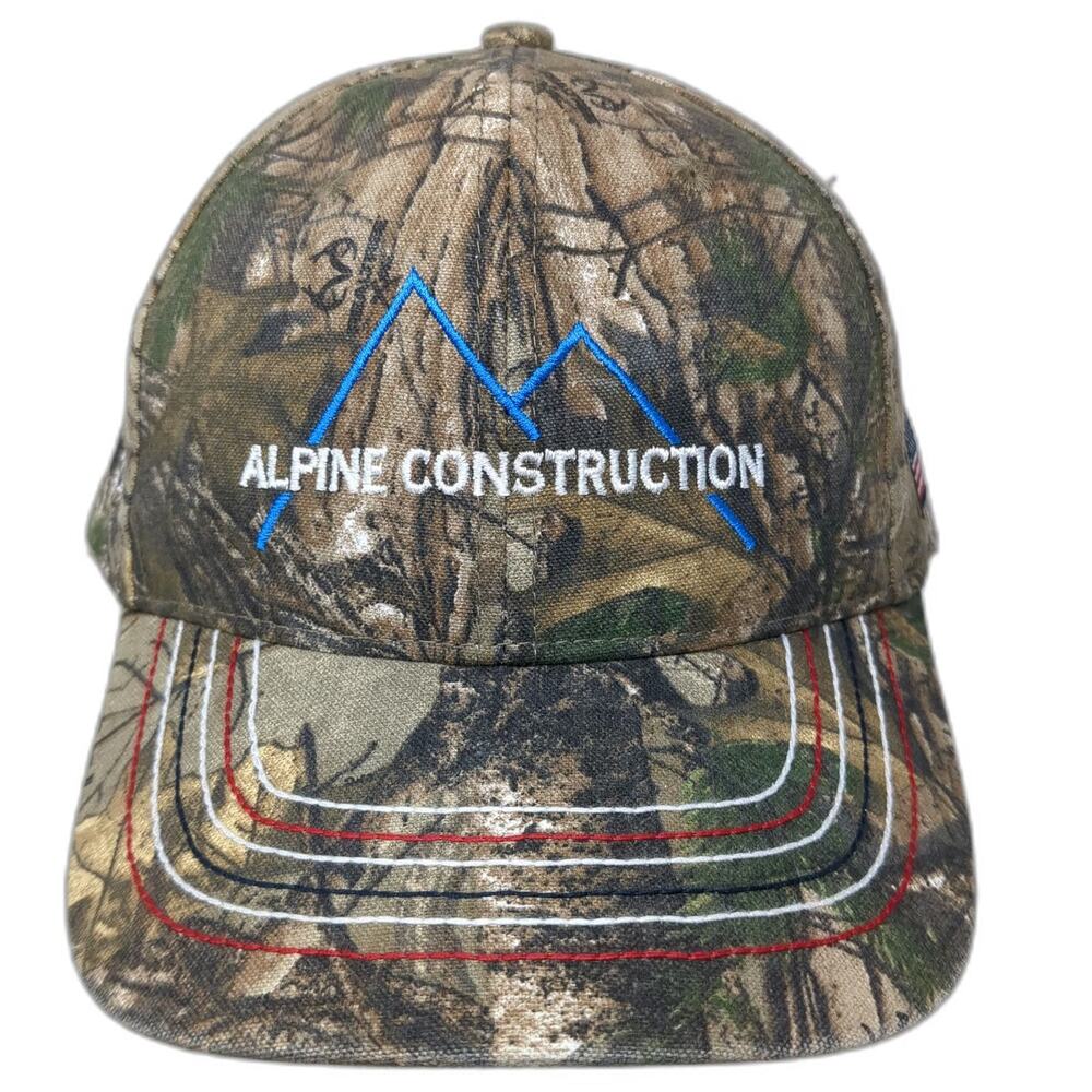 Port Authority Baseball Cap Brown Camo One Size Alpine Construction USA Flag Hat